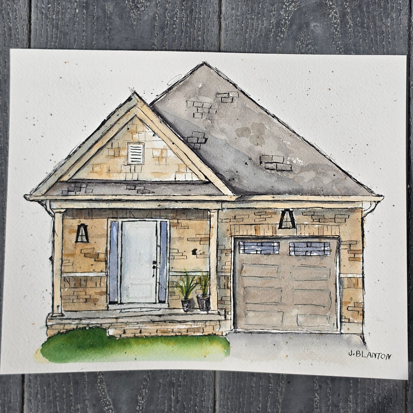Watercolor House Portrait